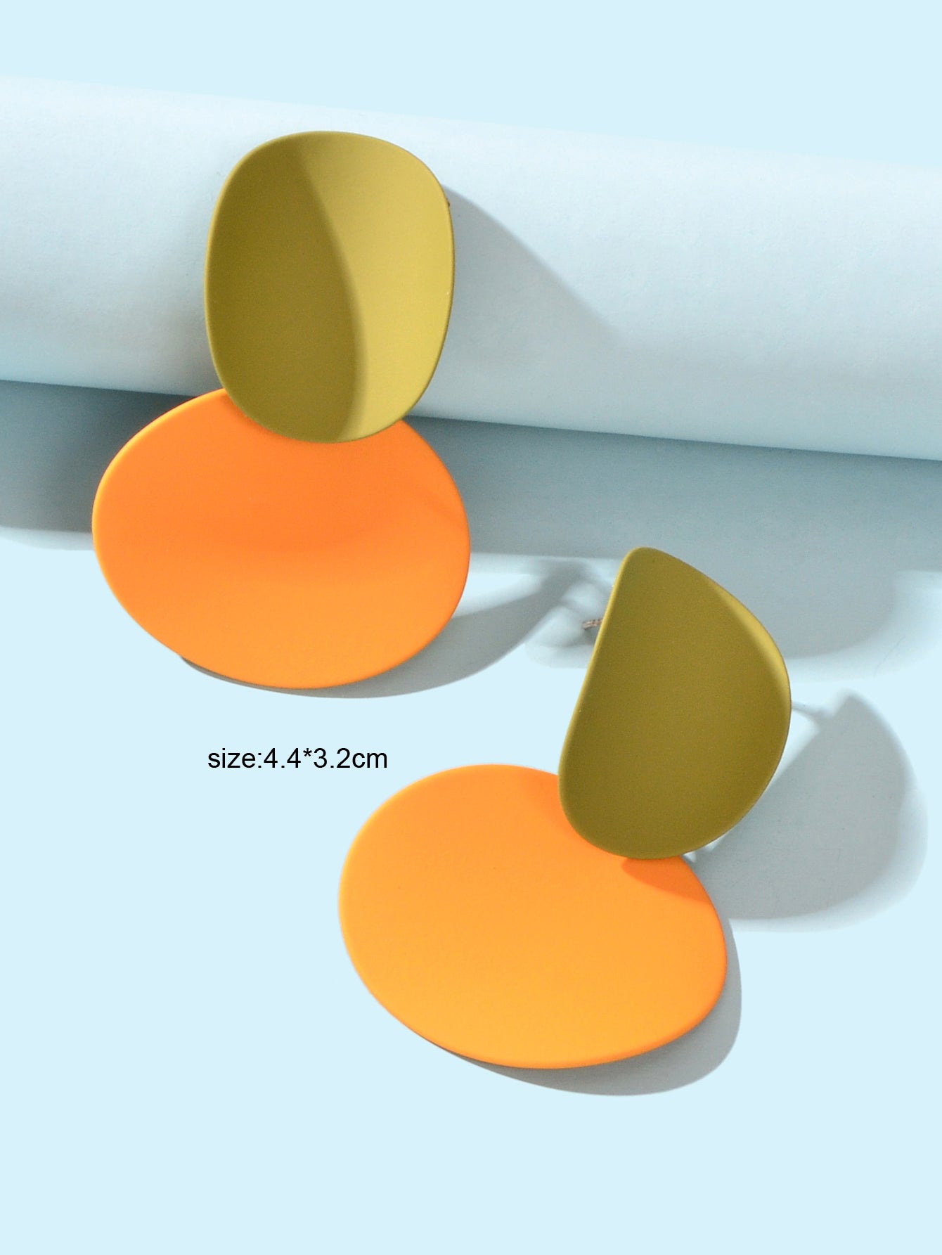 Korean Green Orange Geometric Statement Stud Party Earrings Costume Jewellery