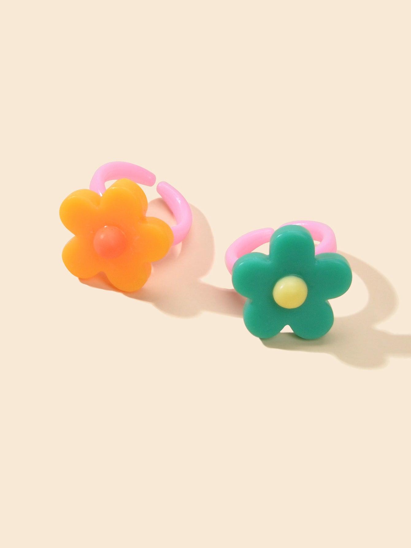 2 pc Boho Chic Candy Color Flower Toe Ring Multiple Beach Finger Foot Jewellery