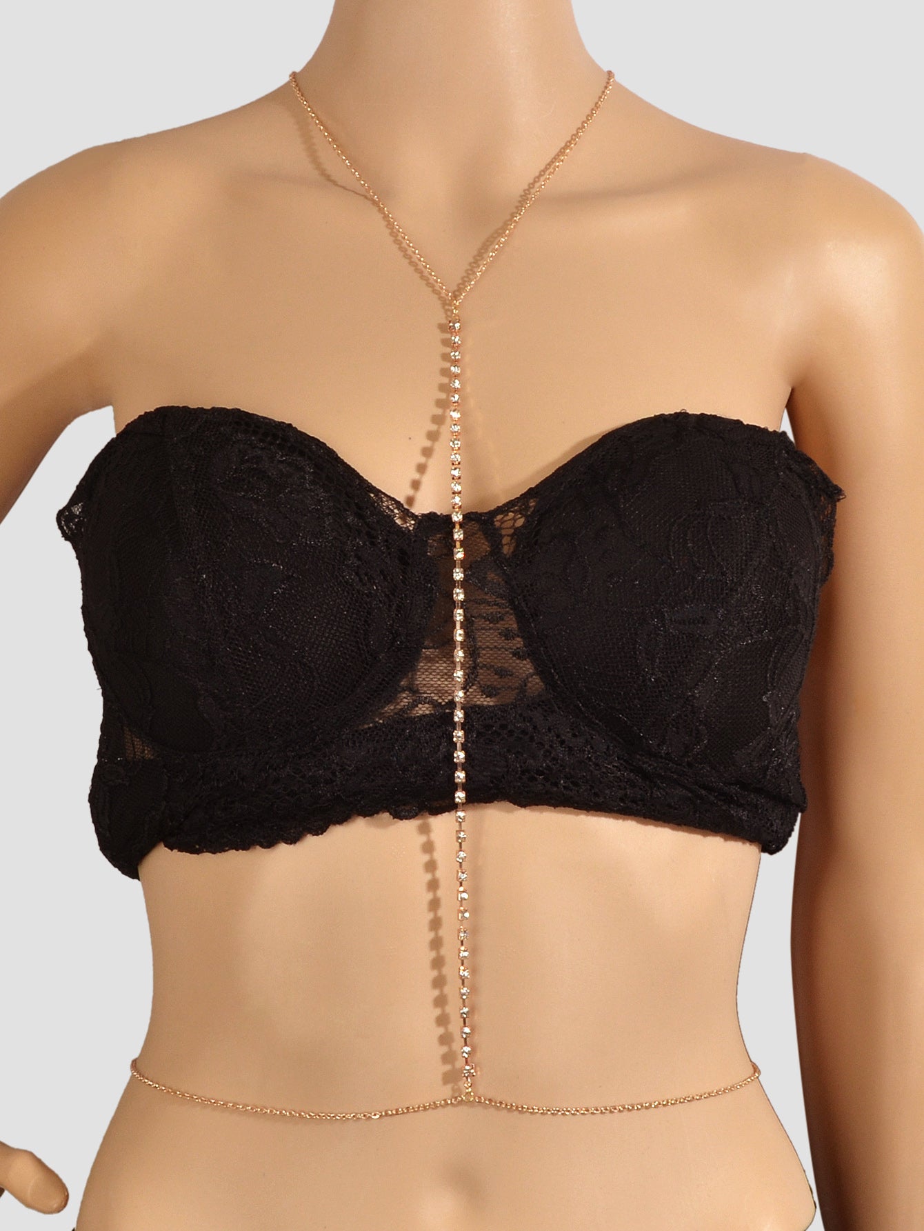 Glamorous Rhinestone Decor Bikini Beach Body Chain Harness Belly Waist Jewellery