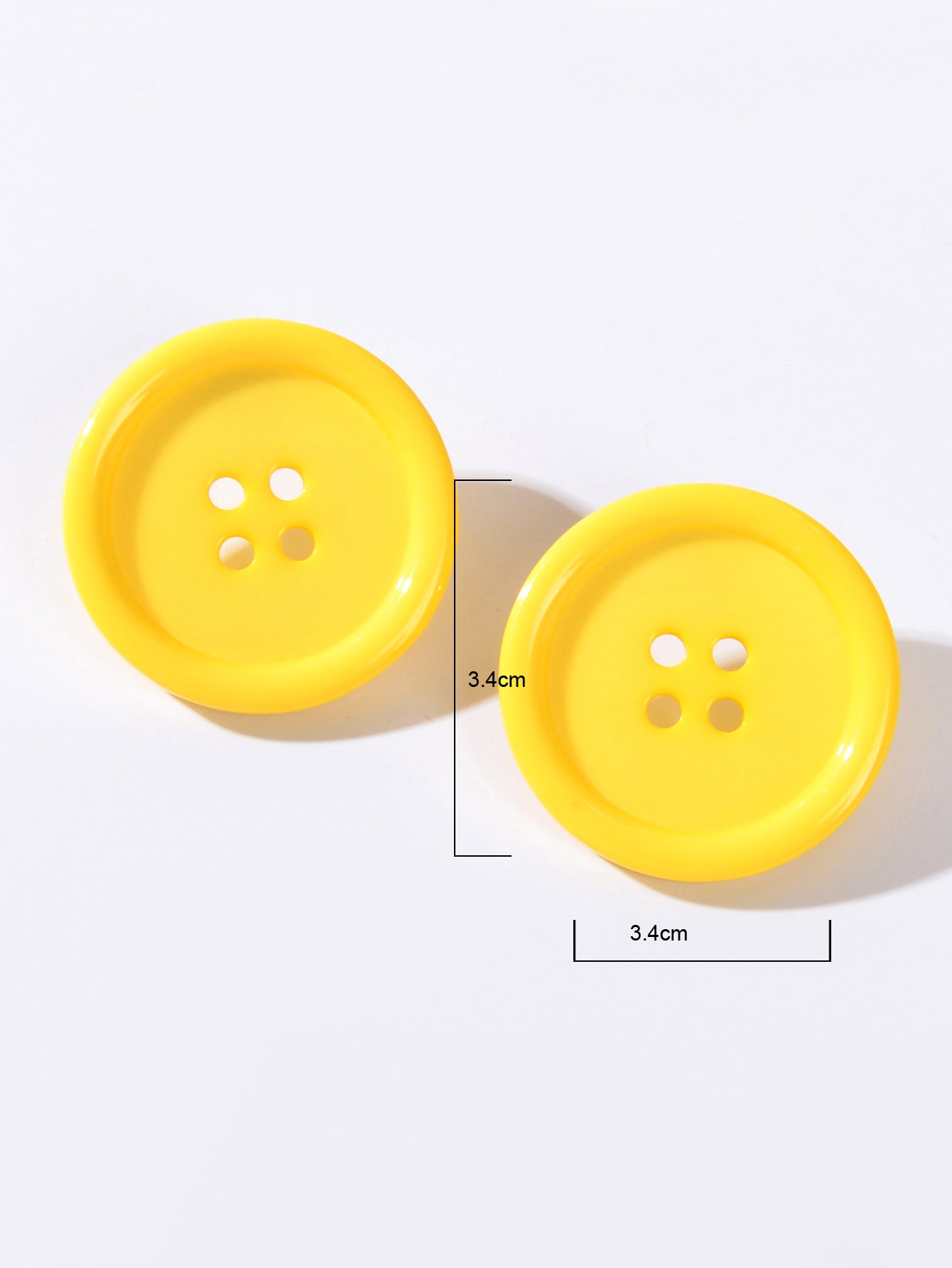 Vintage Acrylic Party Jewellery Retro Colorful Resin Button Design Stud Earrings