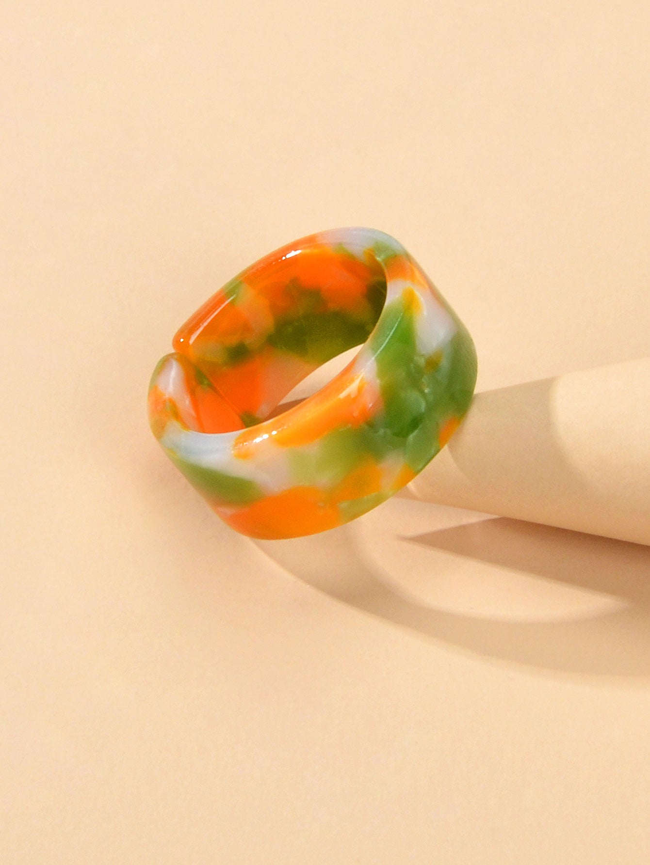 Transparent Acrylic Geometric Finger Chunky Ring Boho Chic Cuff Ring Band Gift