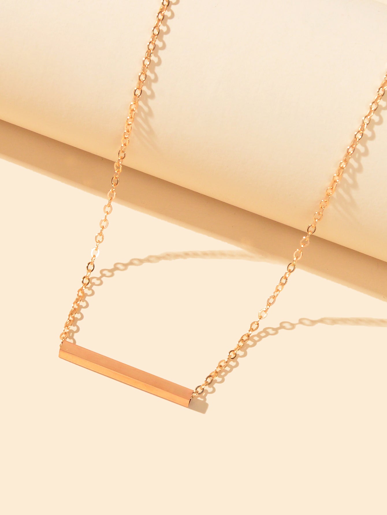 Minimalist Accessories Gold Chain Geometric Stick Charm Short Clavicle Necklace
