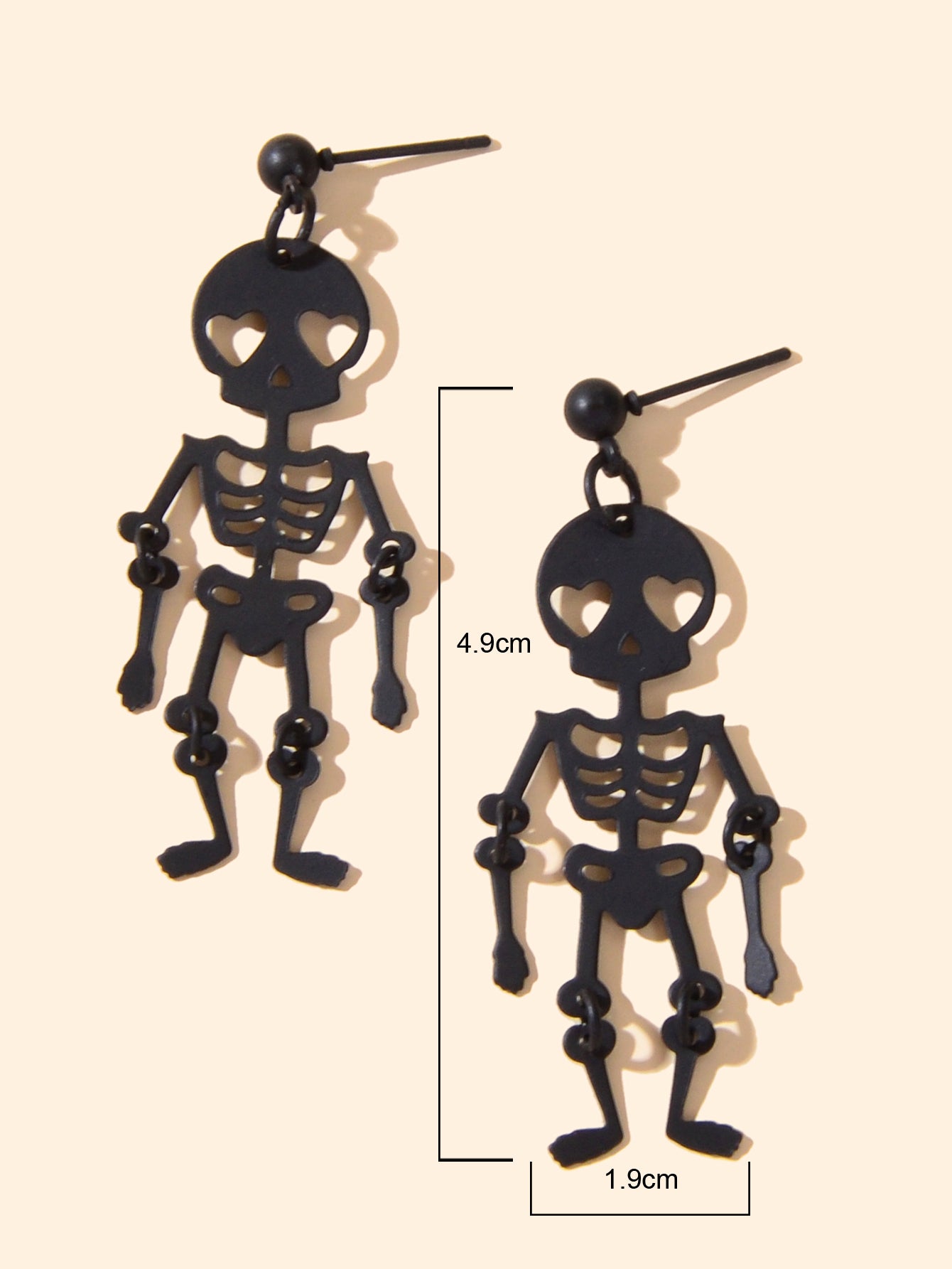 Black Skeleton Punk Party Earrings Gothic Hip Hop Jewellery Skull Bone Earrings