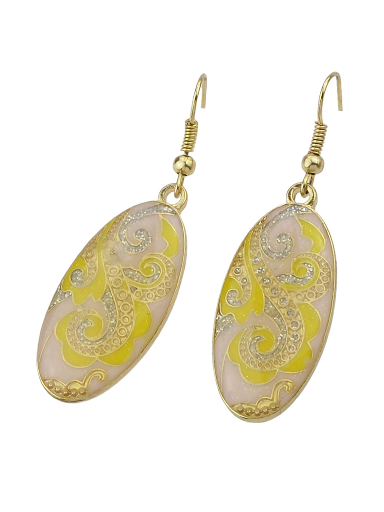 Traditional Indian Ethnic Jewellery Rhinestone Oval Dangle Bohemian Earrings