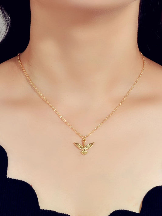 Fashion Accessories Minimalist Gold Chain Bird Pendant Necklace Women Jewellery