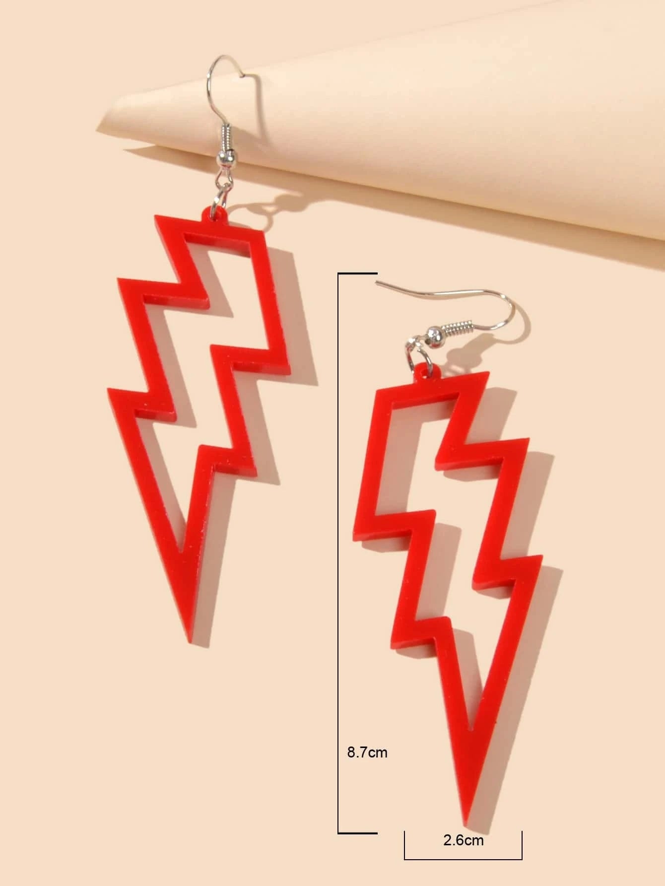 Lightning Bolt Statement Dangle Earrings Retro Punk Hippie Fluro Neon Jewellery