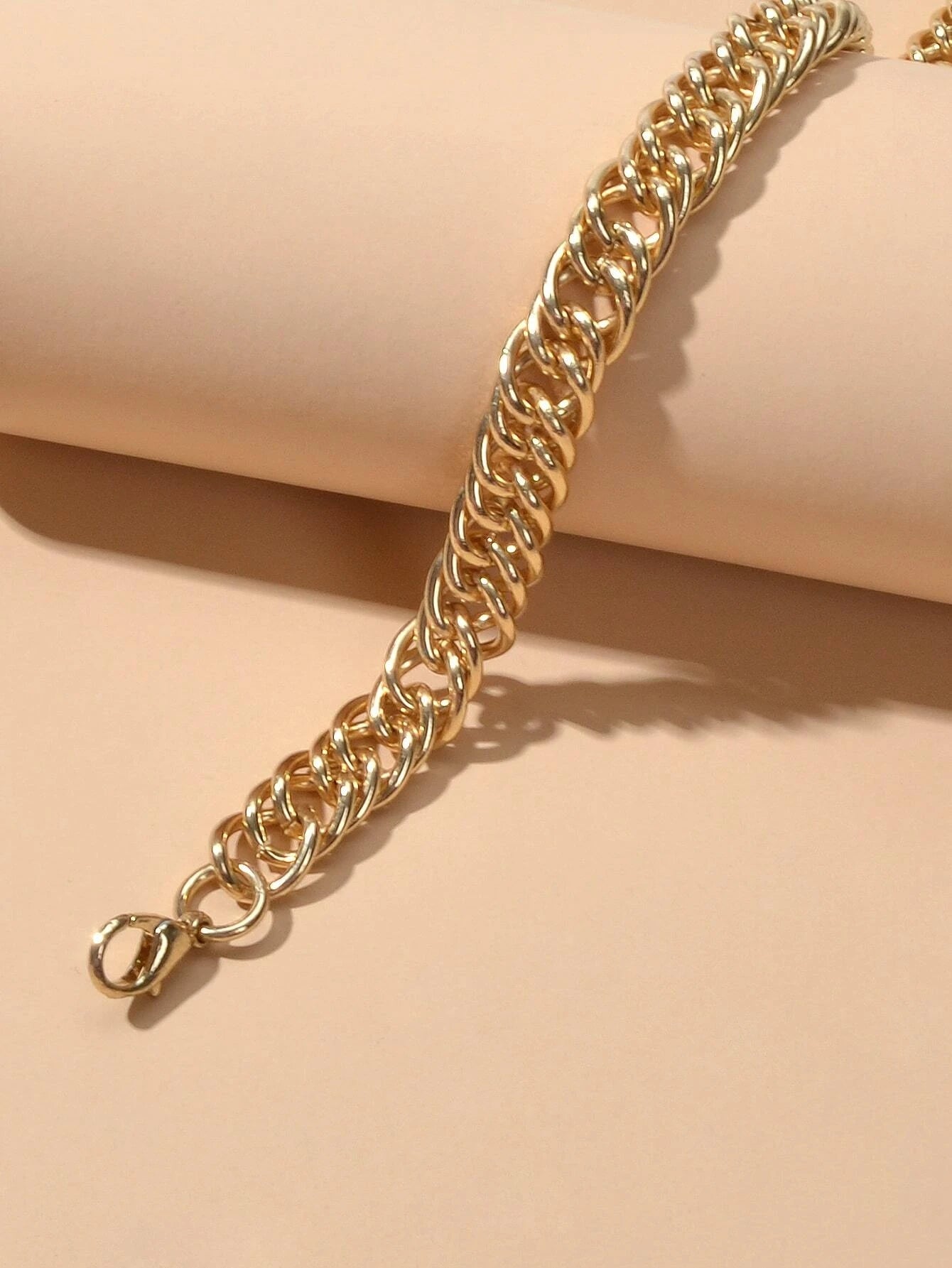 Minimalist Gold Chunky Solid Chain Statement Necklace Punk Halloween Jewellery