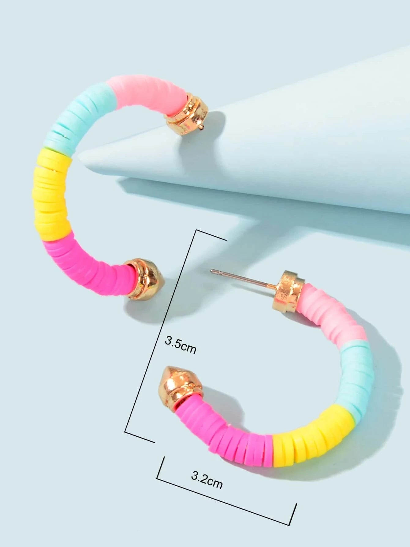 Candy Color Handmade Silicone Sheet Wrap C Shape Accessories Stud Hoop Earrings
