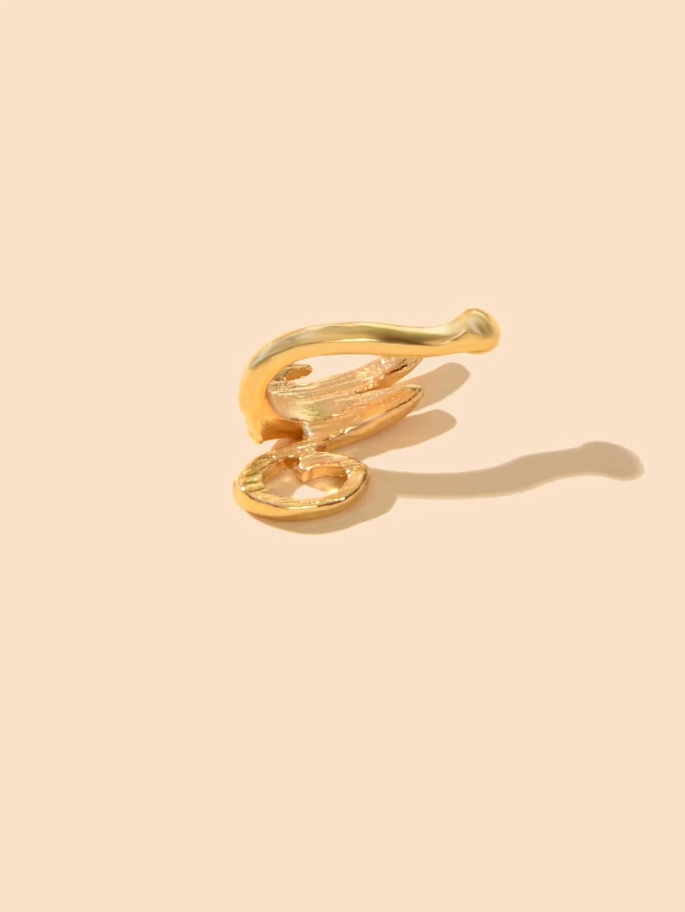 Gold Letter M Shape Small Fake Nose Ring Lip Ear Nose Body Piercing Stud Jewelry