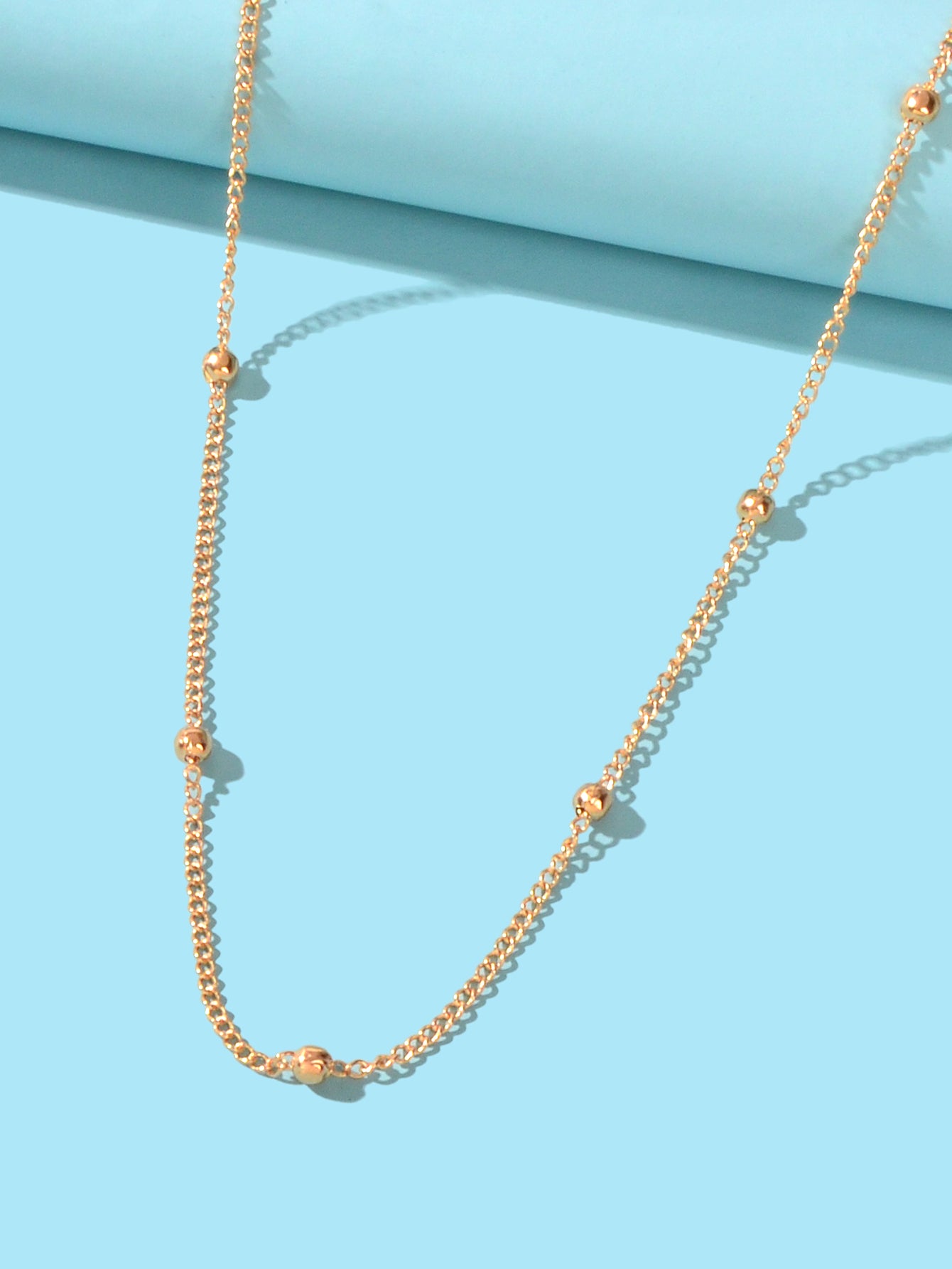 Gold Color Metal Ball Bib Choker Women Girls Teens Party Necklace Collar Jewelry