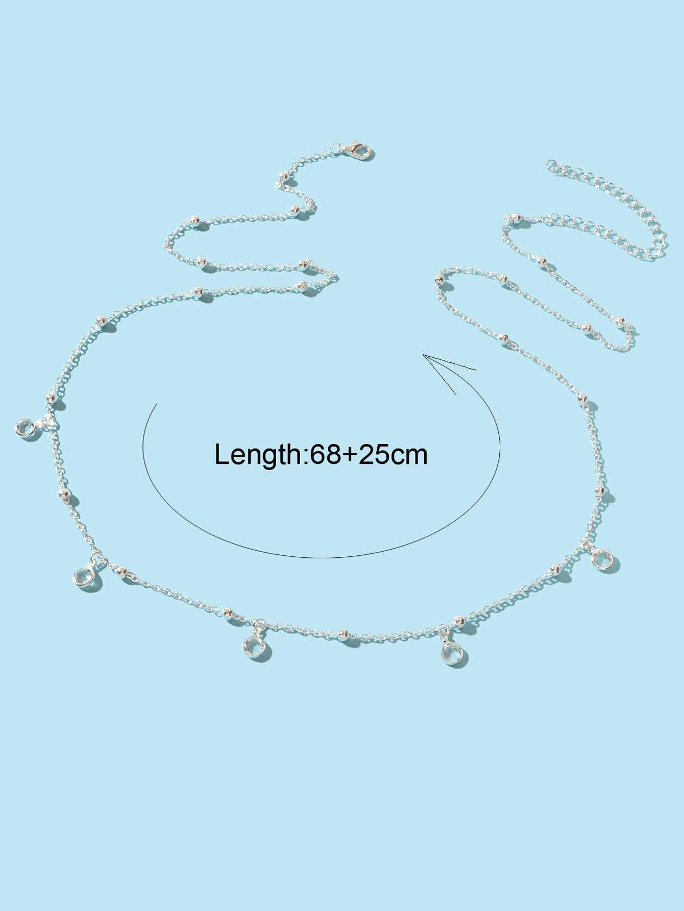 Minimalist Beach Bikini Silver Body Chain Beads Charms Sexy Belly Waist Chain