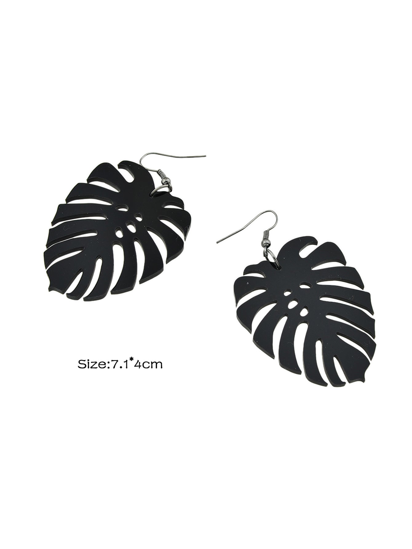 Black Acrylic Leaf Chunky Dangle Holiday Earrings Girls Designer Stylish Jewelry