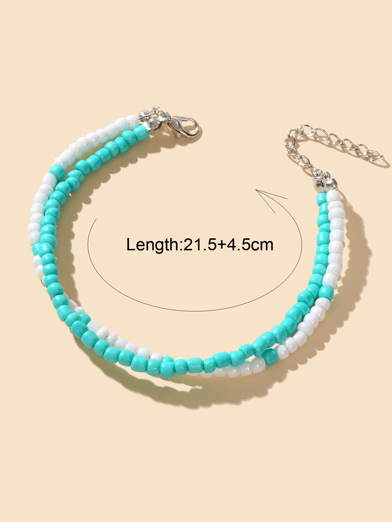 Handmade Blue White Double Layer Seed Beads Anklets Bohemian Beach Foot Jewelry