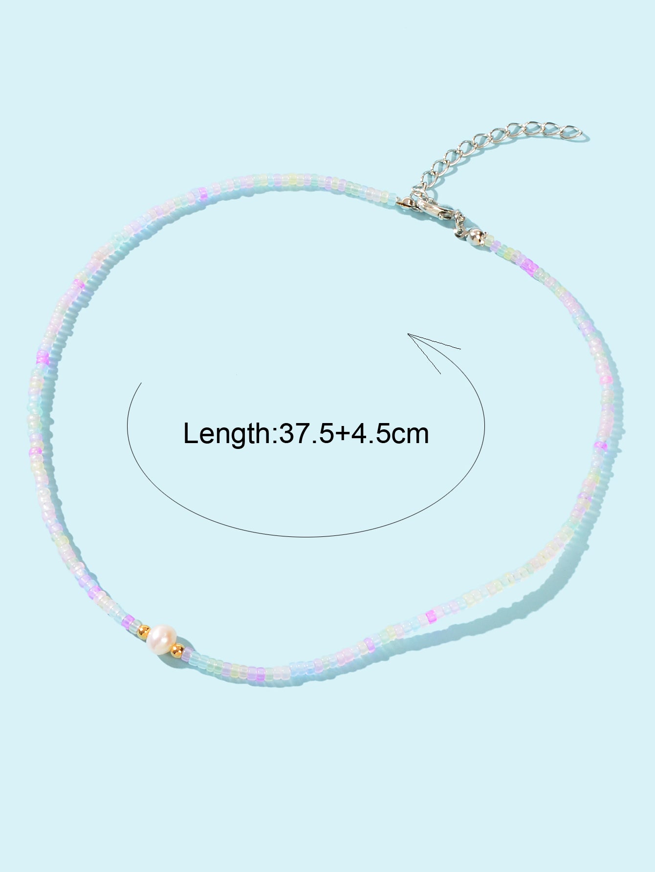 Bohemian Seed Beads Necklace Handmade Colourful Beaded Pearl Choker Jewellery