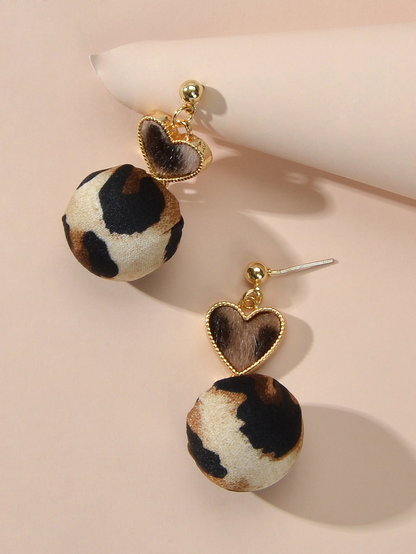 Women Leopard Heart Ball Charm Dangle Earrings Ladies Party Decoration Jewellery