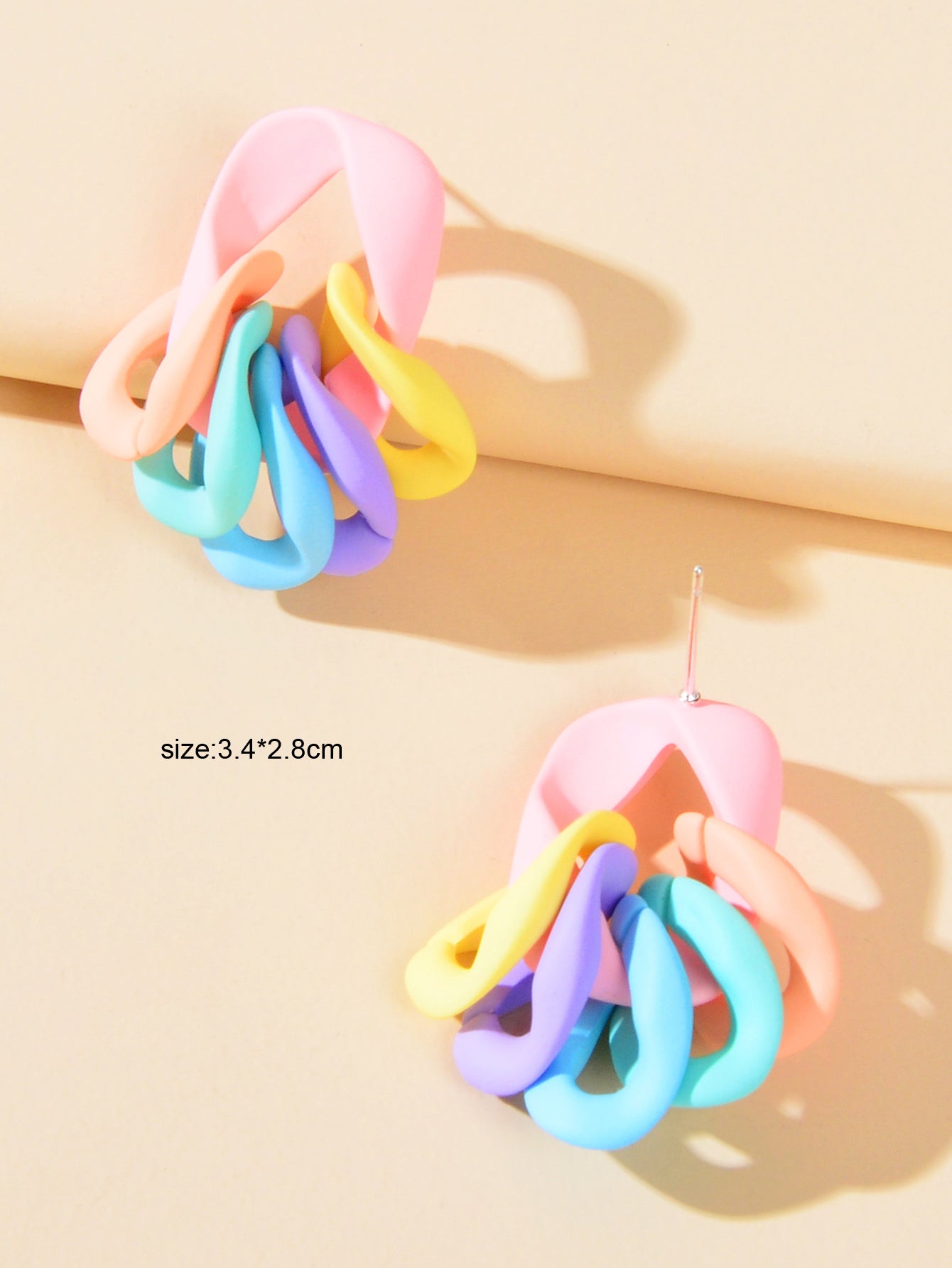 Lovely Candy Color Geometric Resin Earrings Y2K Style Sweet Cute Jewellery Gift