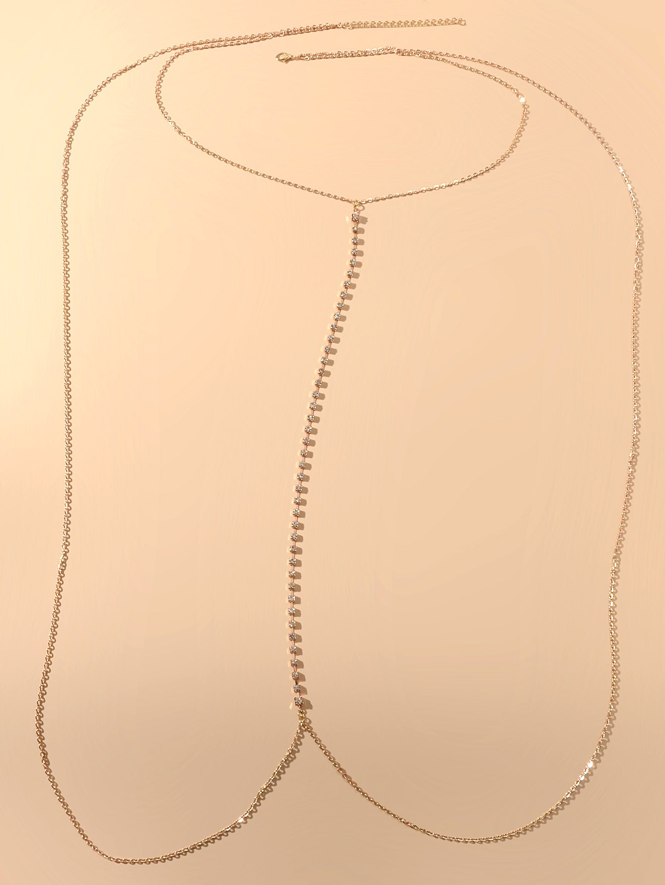Glamorous Rhinestone Decor Bikini Beach Body Chain Harness Belly Waist Jewellery