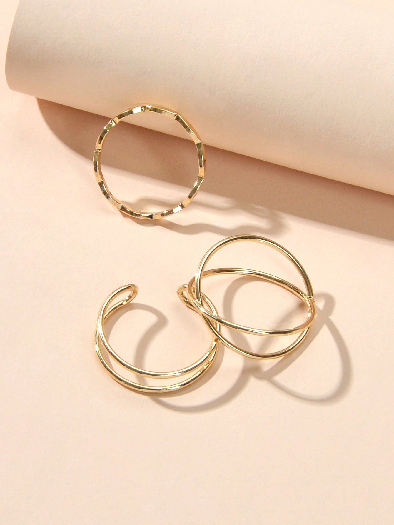 Minimalist Stackable 3pcs Gold Silver Finger Knuckle Multiple Rings Bulk Pack