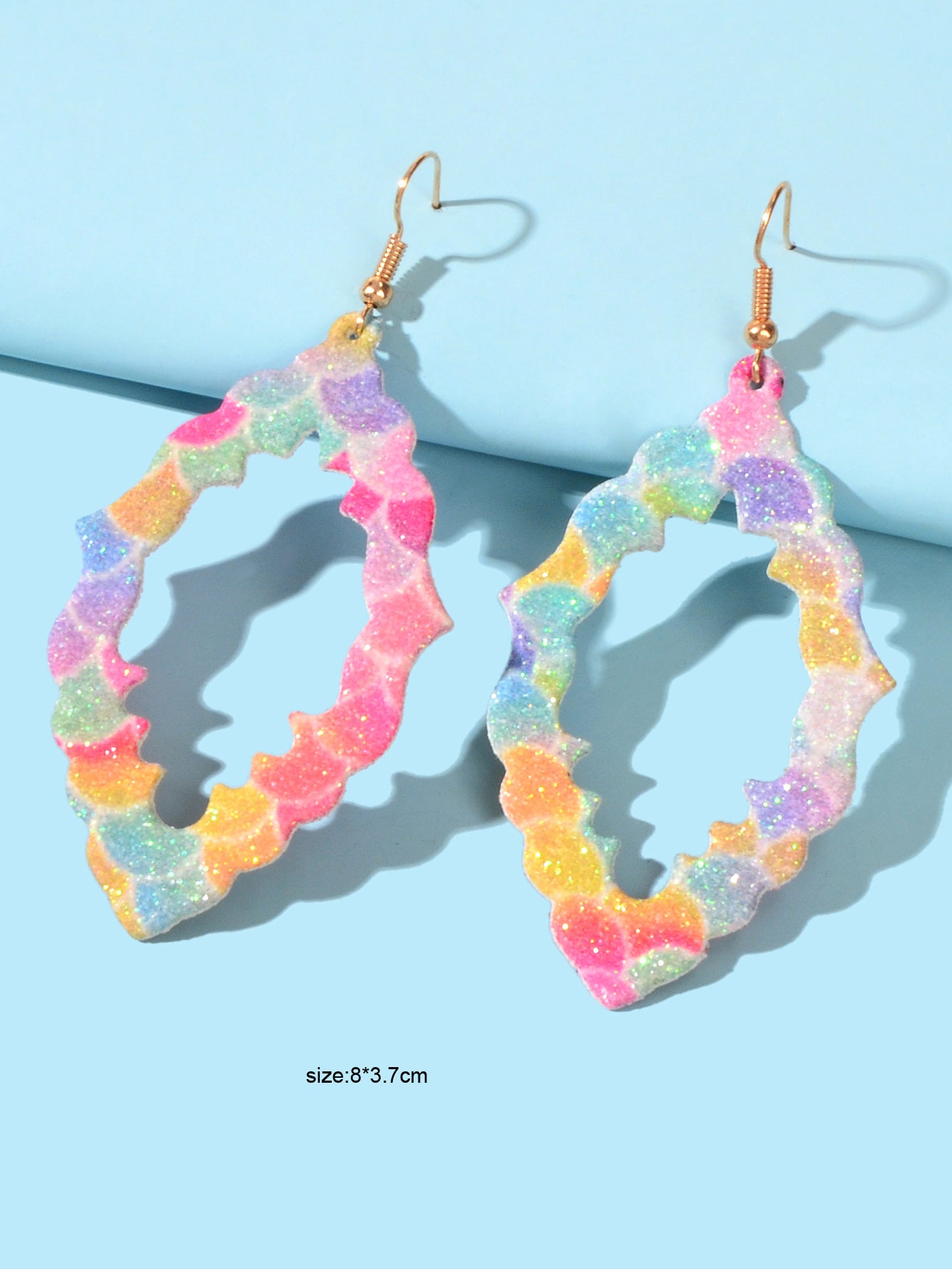 Ladies Jewellery Candy Color Leather Geometric Boho Chic Dangle Holiday Earrings