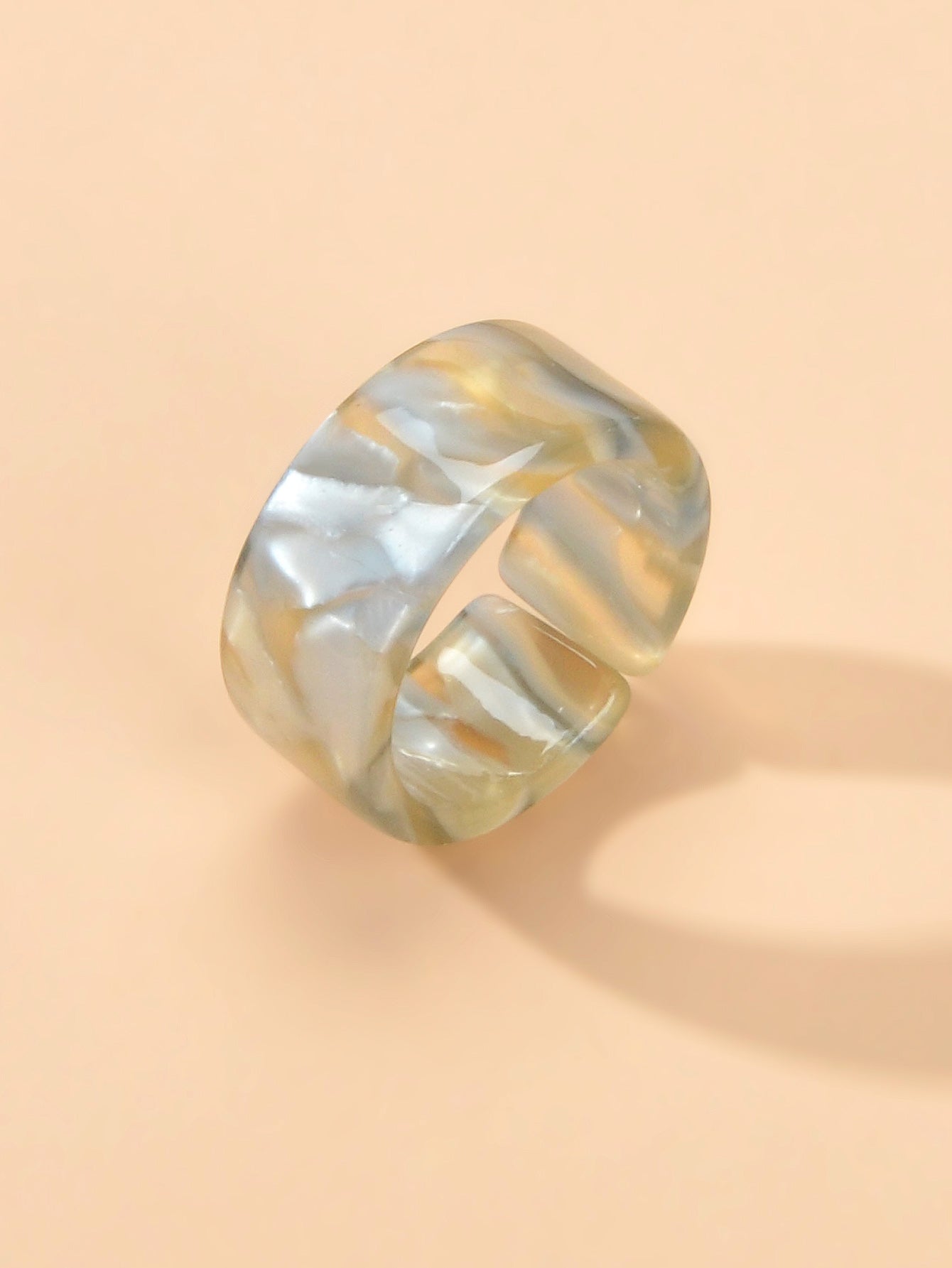 Transparent Acrylic Geometric Finger Chunky Ring Boho Chic Cuff Ring Band Gift