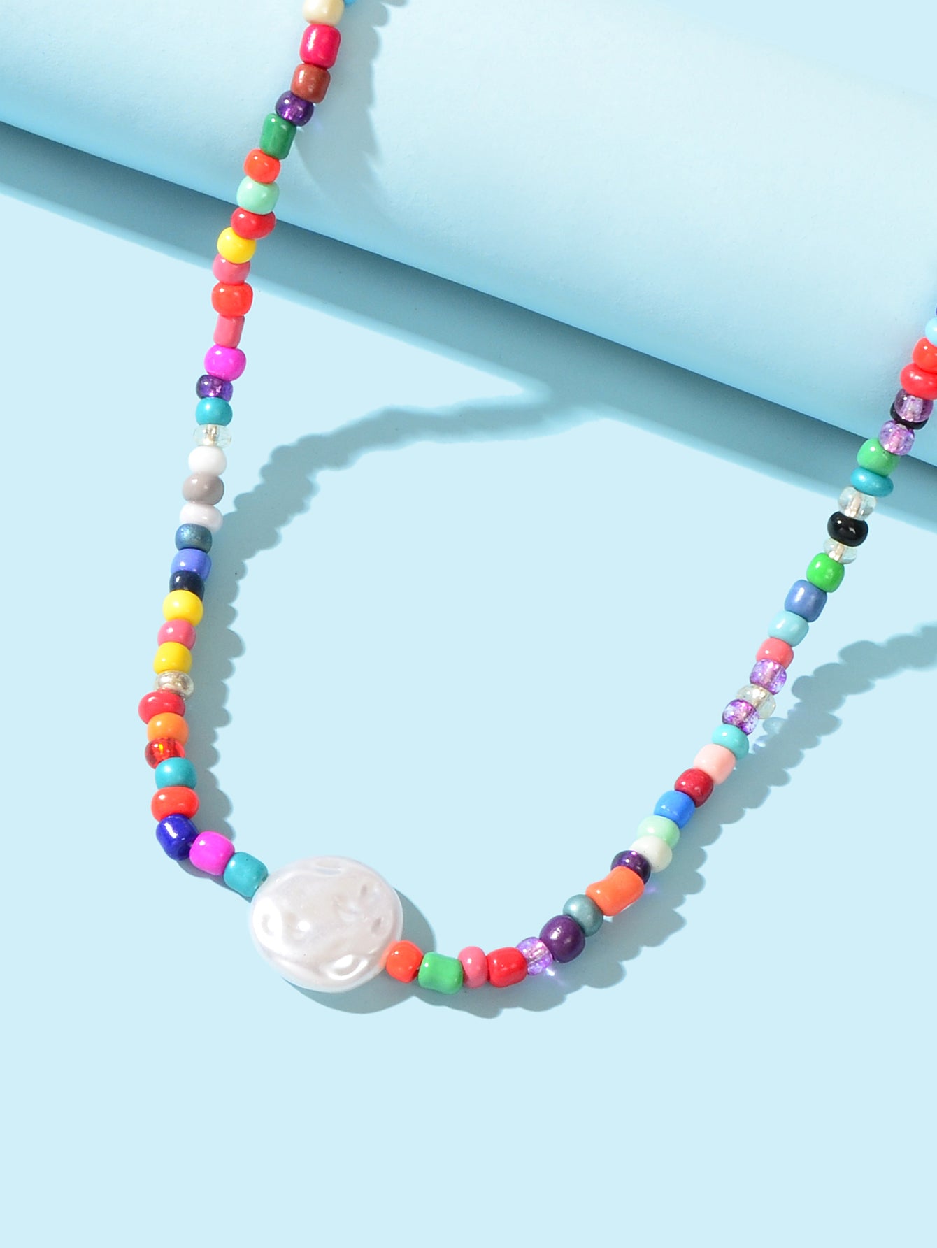 Bohemian Handmade Colourful Seed Beads Choker Y2K Beautiful Pearl Necklace Gift