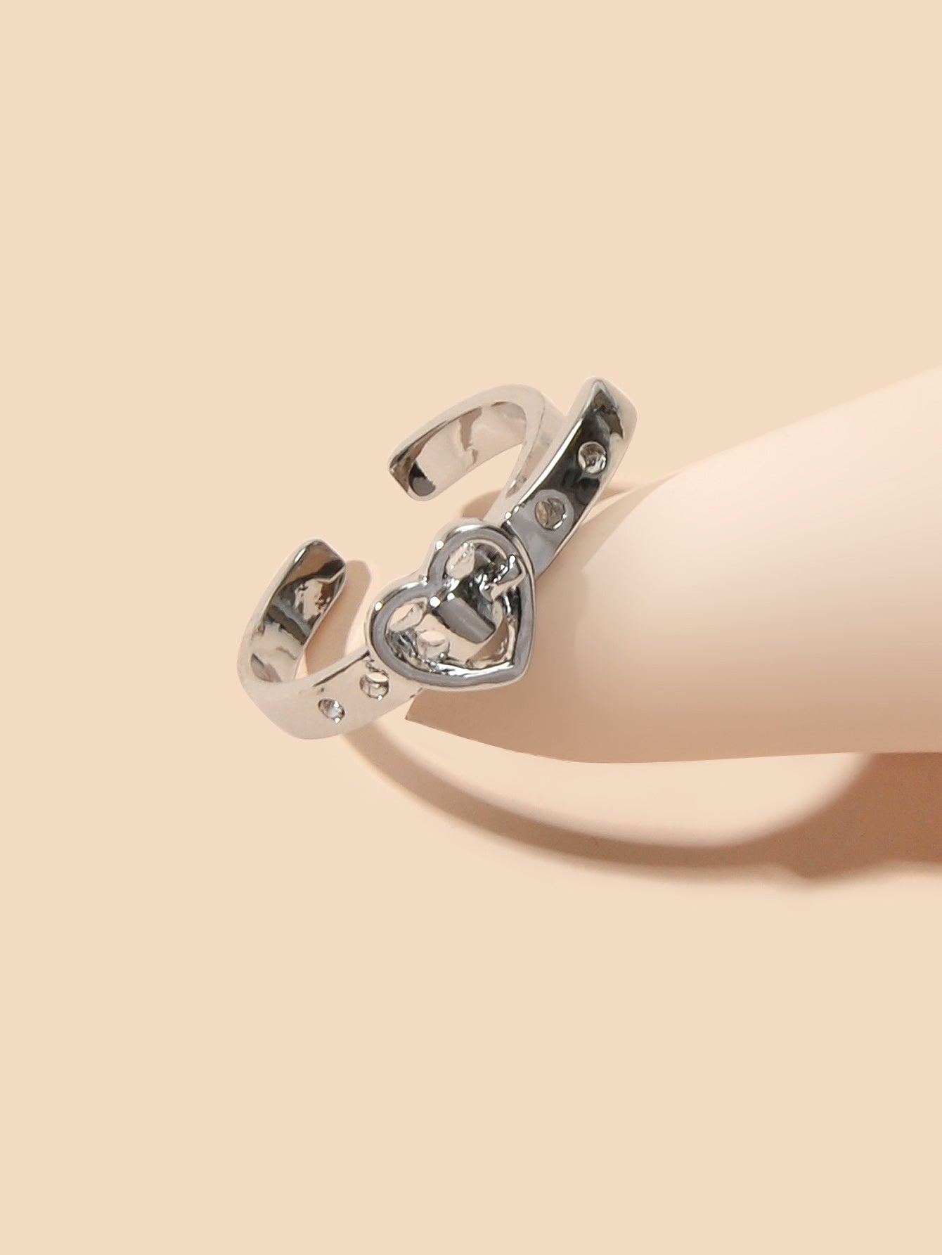 1pc Boho Chic Silver Heart Toe Ring Minimalist Summer Beach Finger Foot Jewelry