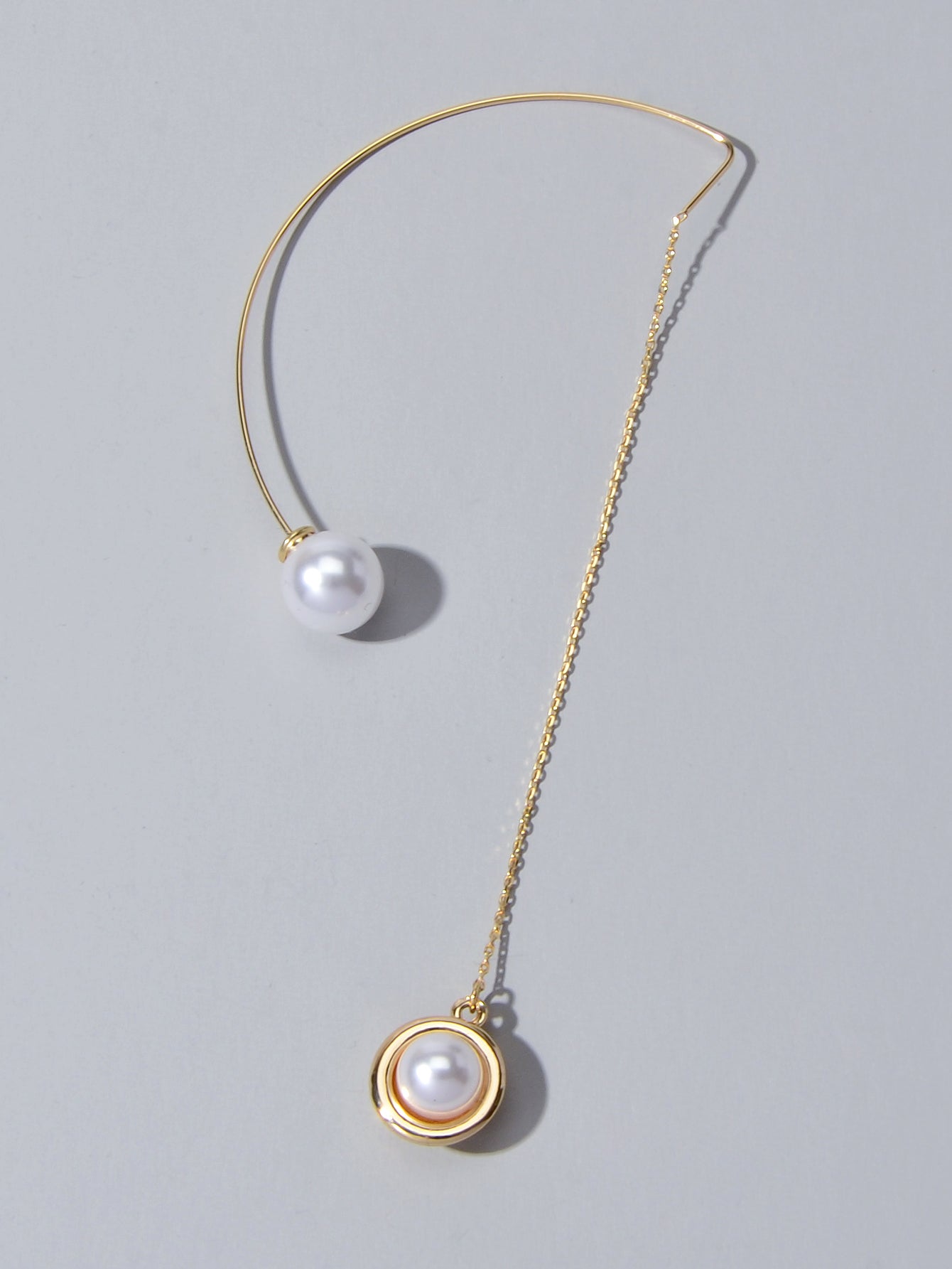 Designer Jewelry 1pc Gold Metal Long Chain Pearl Dangle Pendant Women Earrings