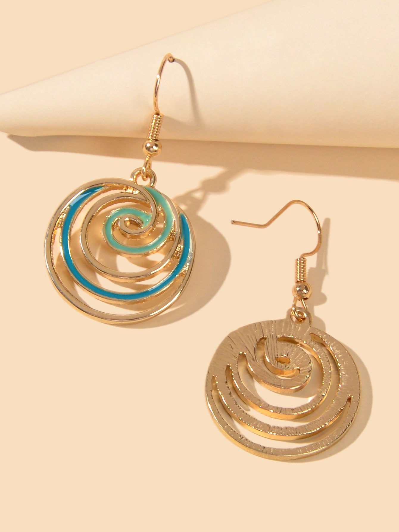 Party Decoration Women Blue Green Gold Circle Dangle Earrings Ladies Jewellery