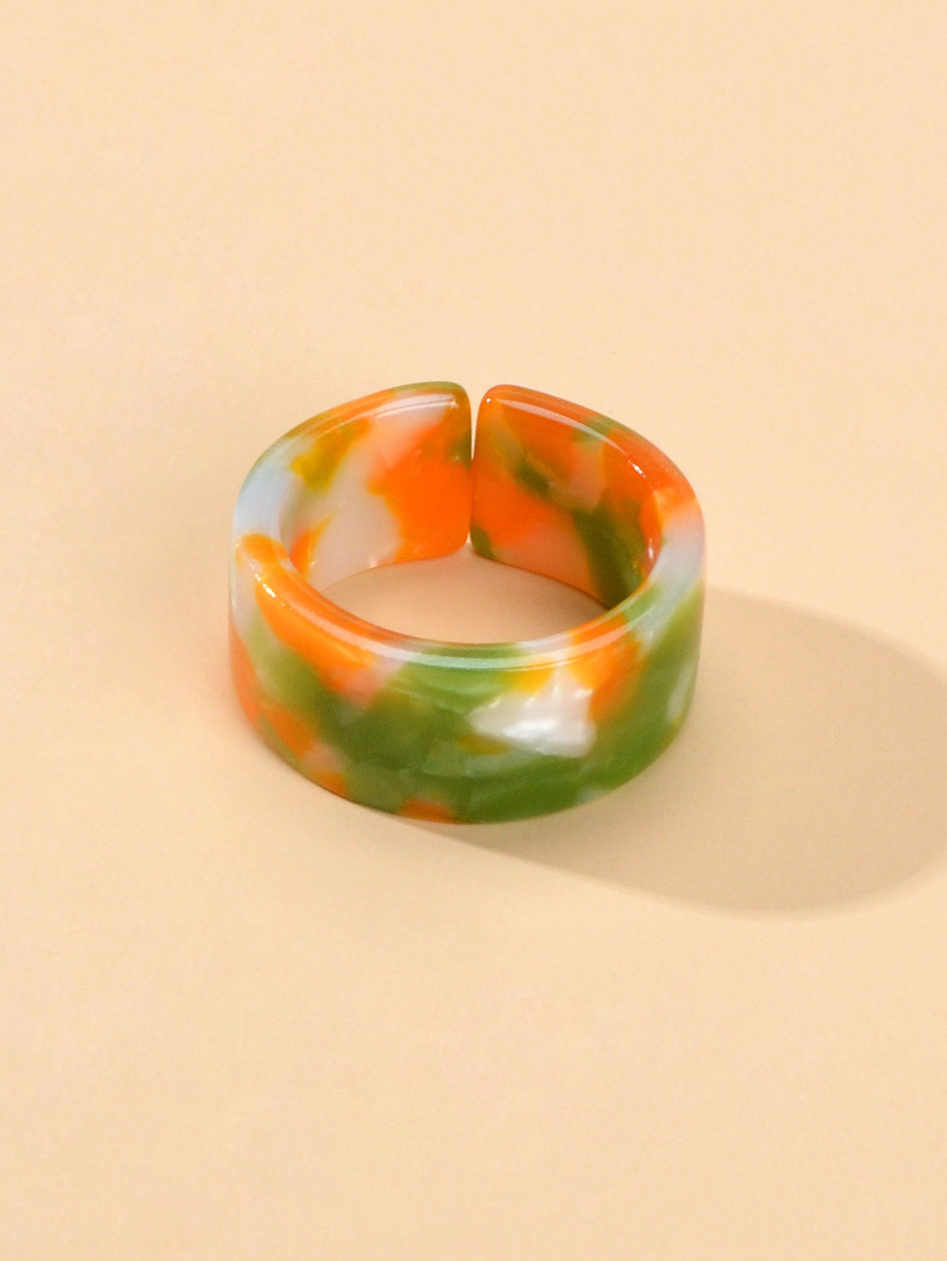 Transparent Acrylic Geometric Finger Chunky Ring Boho Chic Cuff Ring Band Gift