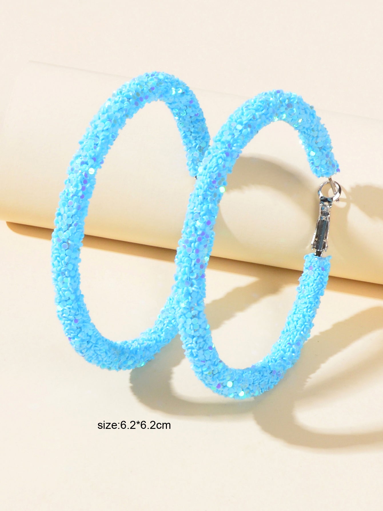 Shining Female Paillettes Green Blue Big Hoop Earrings Girls Party Decoration