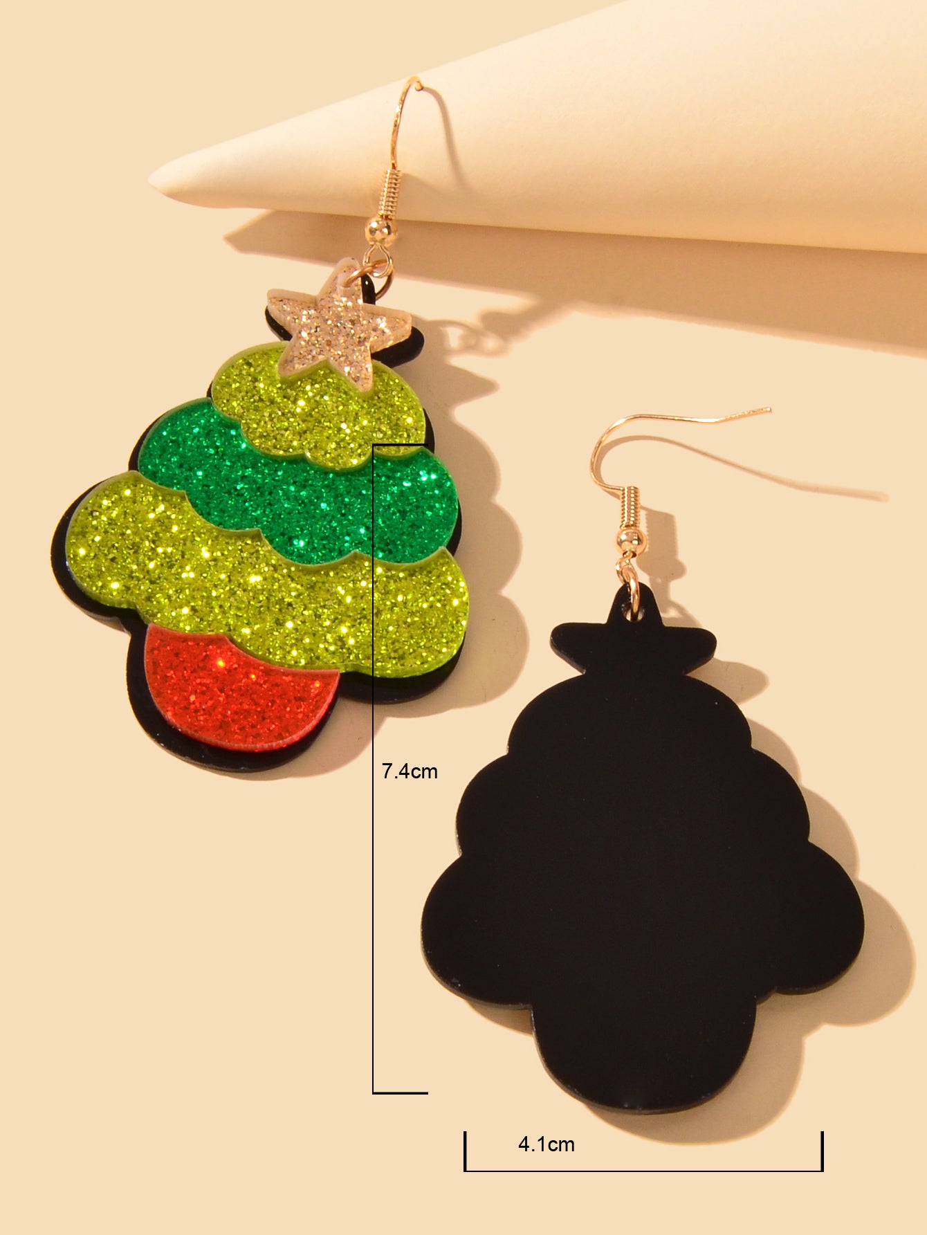 Funny Colourful Acrylic Christmas Tree Holiday Earrings Xmas Dress Up Jewellery