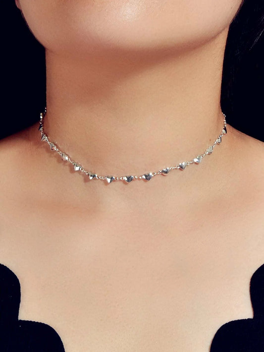 New Jewelry Silver Love Heart Charm Necklace Anniversary Accessories Lover Gift