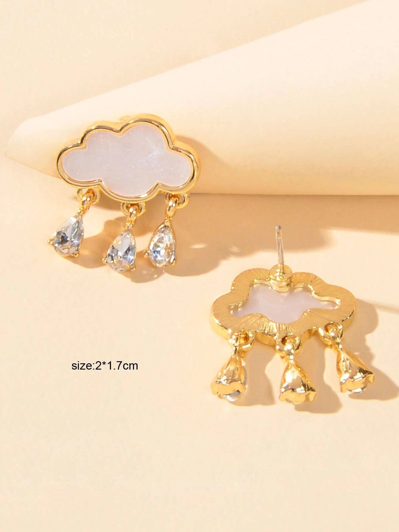 Designer Jewelry Clouds Shape Water Drop Charm Dangle Earrings Funny Women Gift