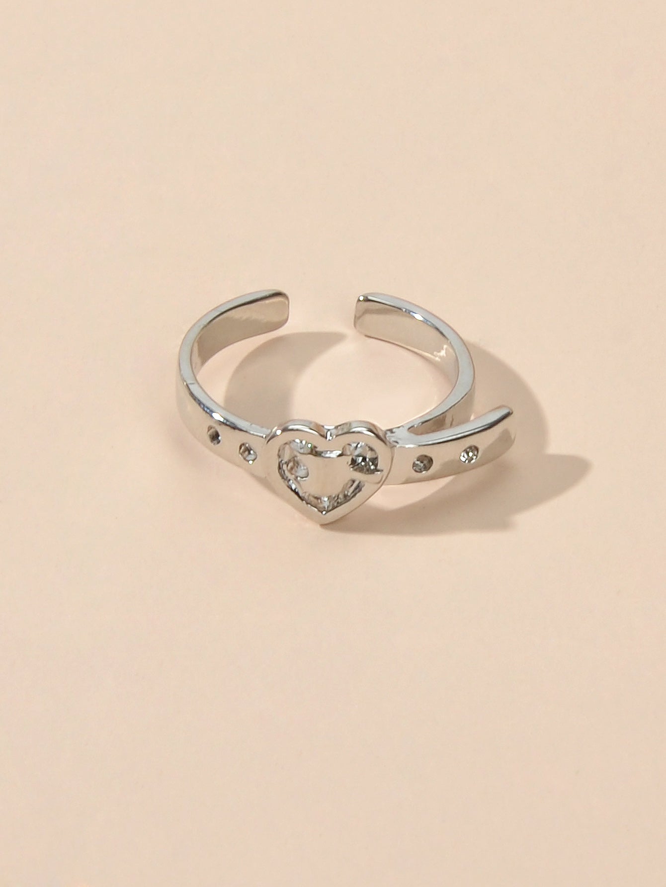 1pc Boho Chic Silver Heart Toe Ring Minimalist Summer Beach Finger Foot Jewelry