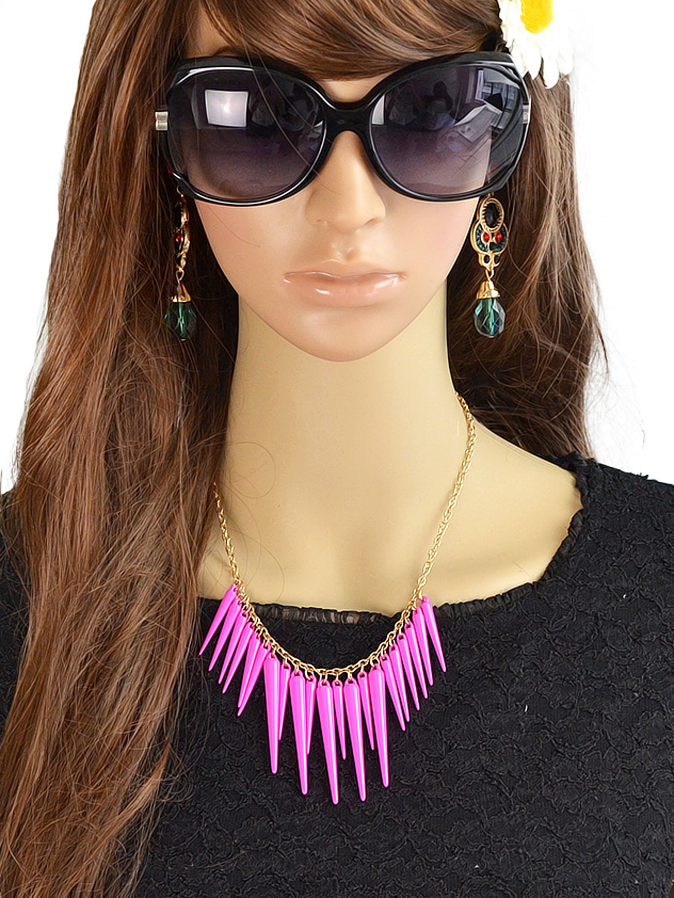 Hip Hop Jewellery Spike Charm Necklace Steampunk Cool Accessories