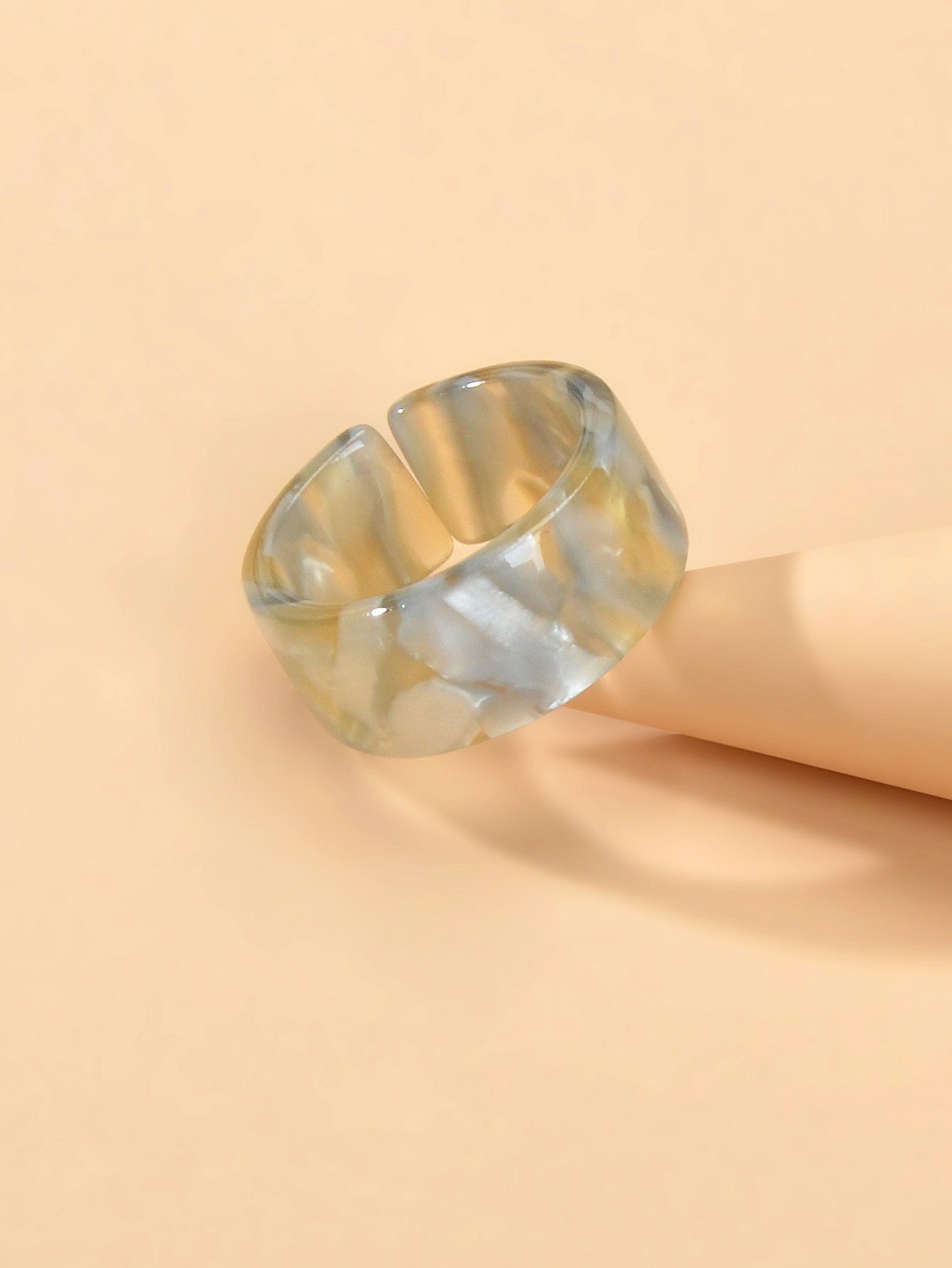 Transparent Acrylic Geometric Finger Chunky Ring Boho Chic Cuff Ring Band Gift
