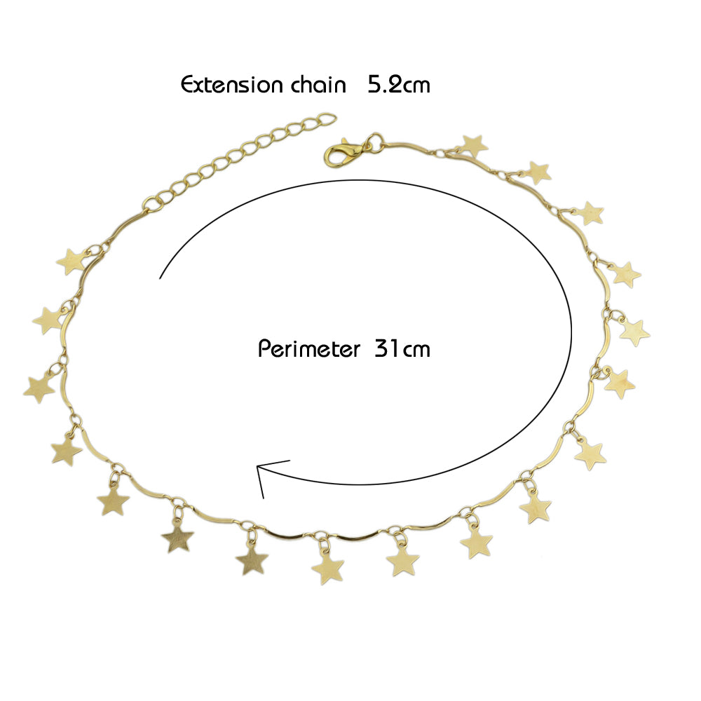 Gold Chain Star Charms Necklace Pendant Choker Wholesale Price Accessories Gift