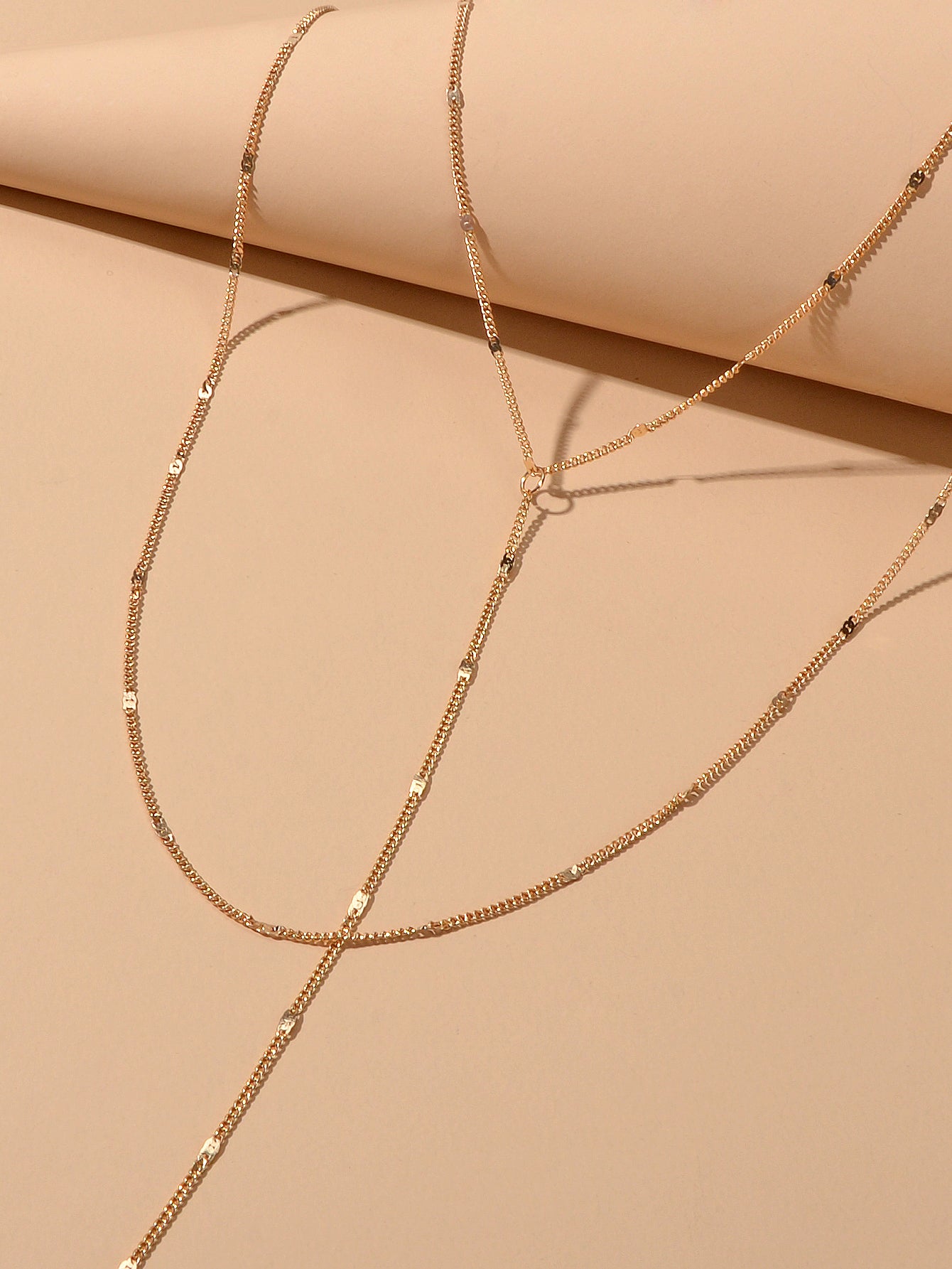 2pcs Multi-layer Long Chain Tassel Fringe Necklace Double Chokers Accessories