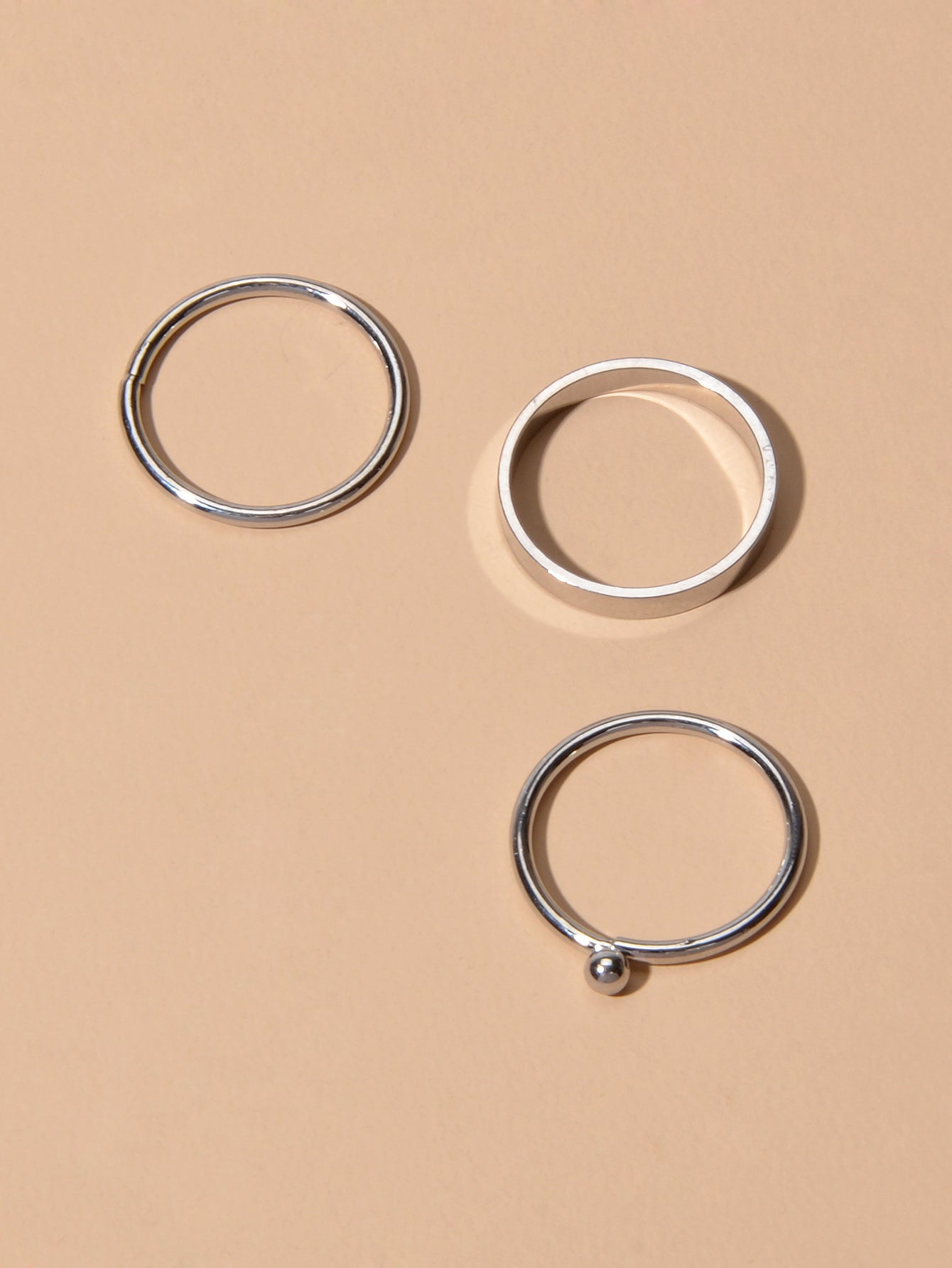 Stackable 3 pcs Gold Metal Minimalist Finger Ring set Multiple Rings Bulk Pack
