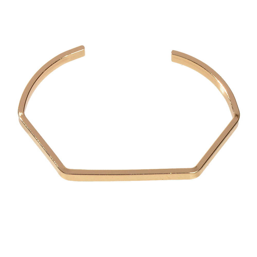 Minimalist Punk Style Gold Metal Geometric Women Open Cuff Bangles Teen Bracelet