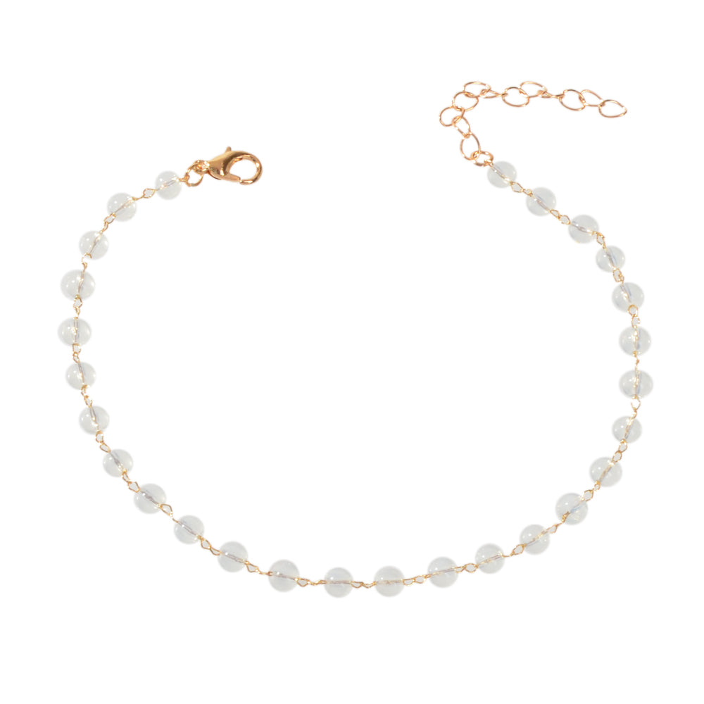 Foot Beach Jewellery Gold Silver Chain Transparent Beads Anklet Bracelet Gift