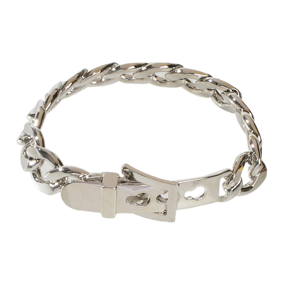 Punk Goth Hip Hop Style Silver Stainless Steel Thick Belt Shape Bracelet Gift