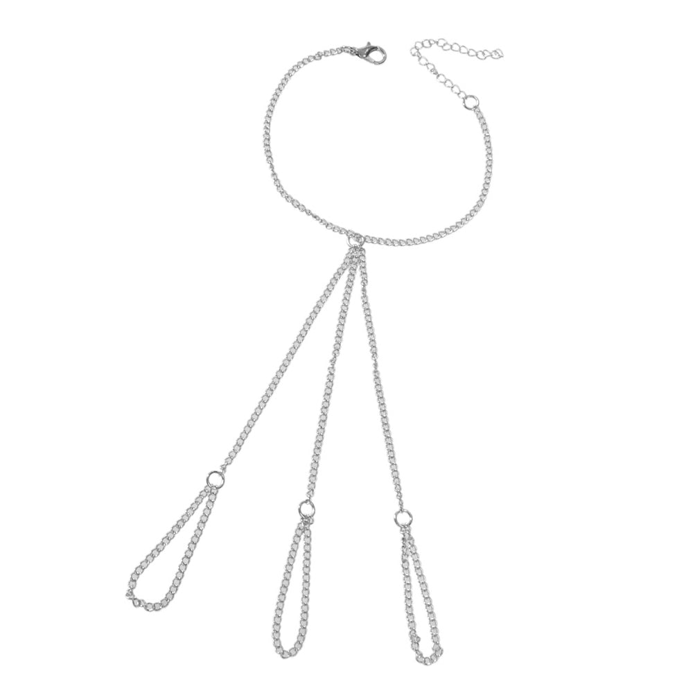 Hiphop Jewellery Statement Slave Bracelet Women Solid Chain Hand Accessories