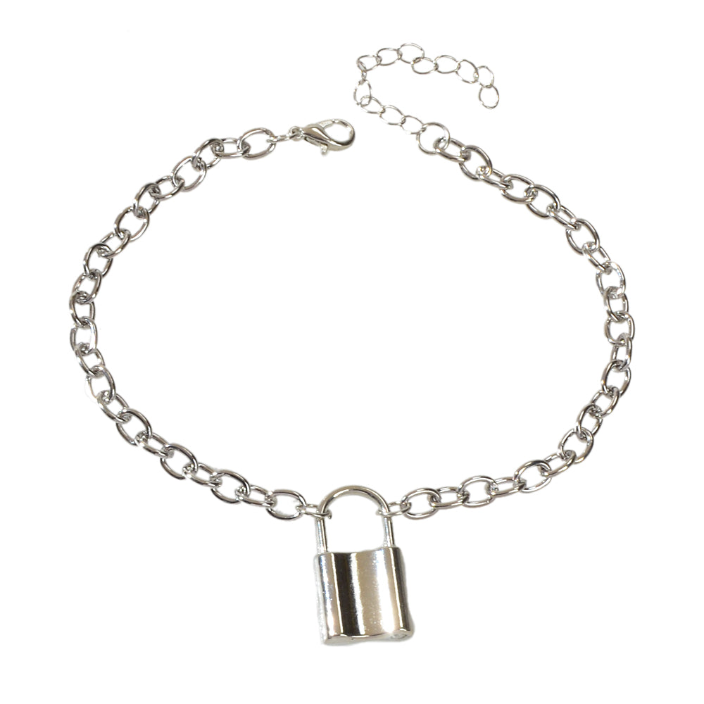 Foot Beach Jewellery 1pc Punk Silver Lock Charm Barefoot Sandals Ankle Bracelet