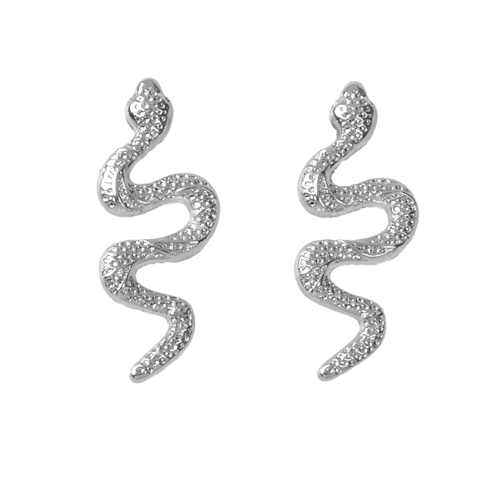 Personality Gold Silver Cute Snake Stud Pierced Earring Women Girls Accessories