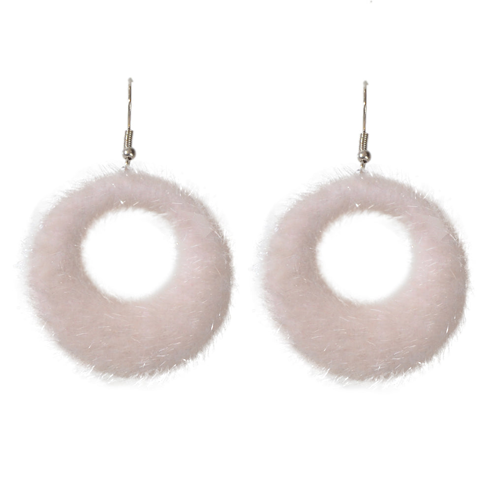Unique Designer White Circle Big Chunky Dangle Earrings for Women Party Holiday