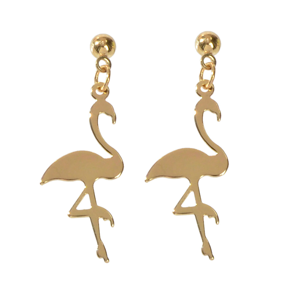 Funny Metal Minimalist Flamingo Dangle Lightweight Designer Jewellery Earrings