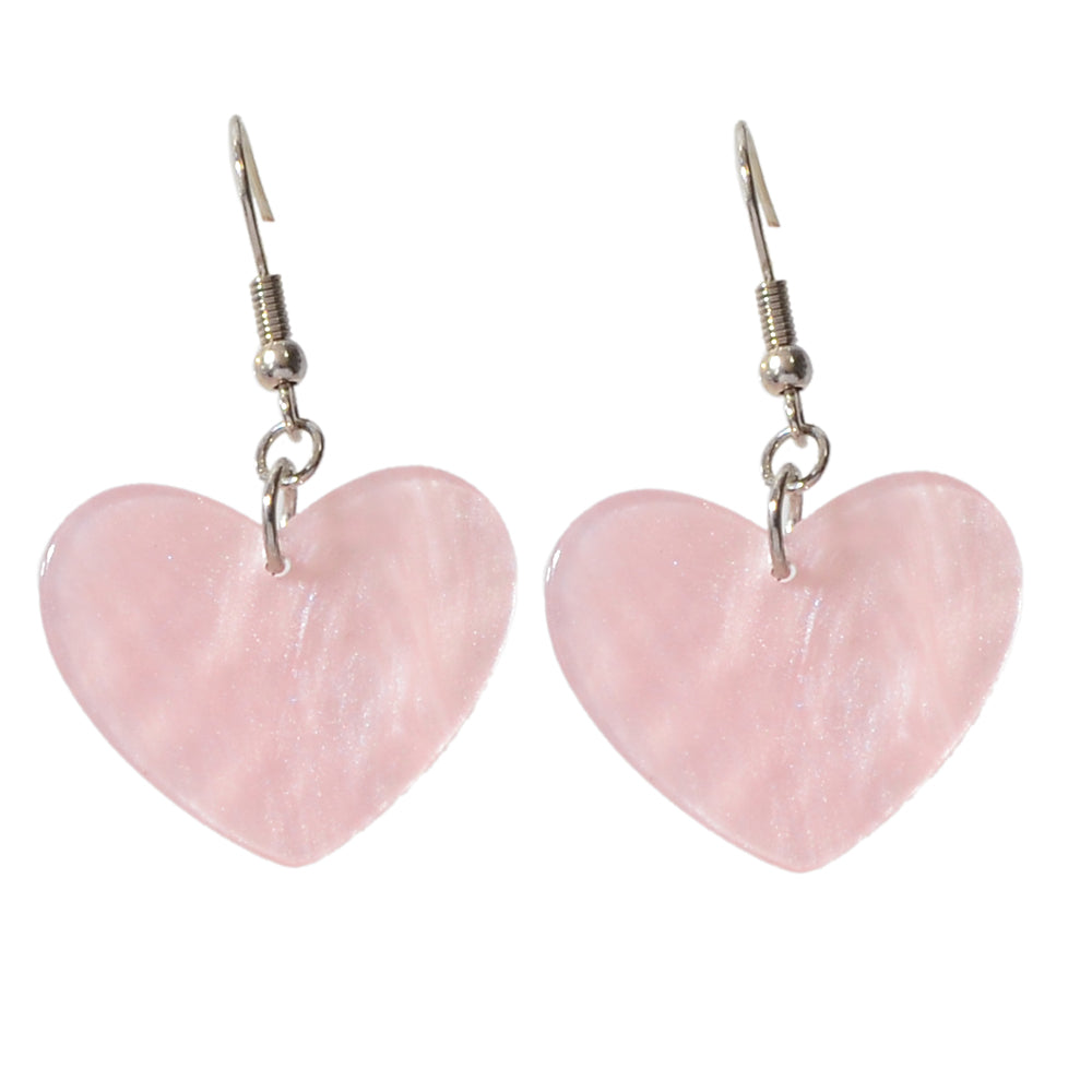 Valentine's Day Women Girl Gift Pink Heart Korean Acrylic Drop Trendy Earrings