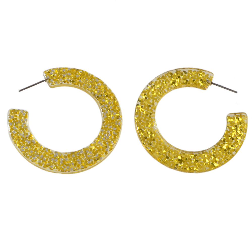 Statement Gold Resin Geometric Acrylic C Shape Hoop Earrings Party Decoration