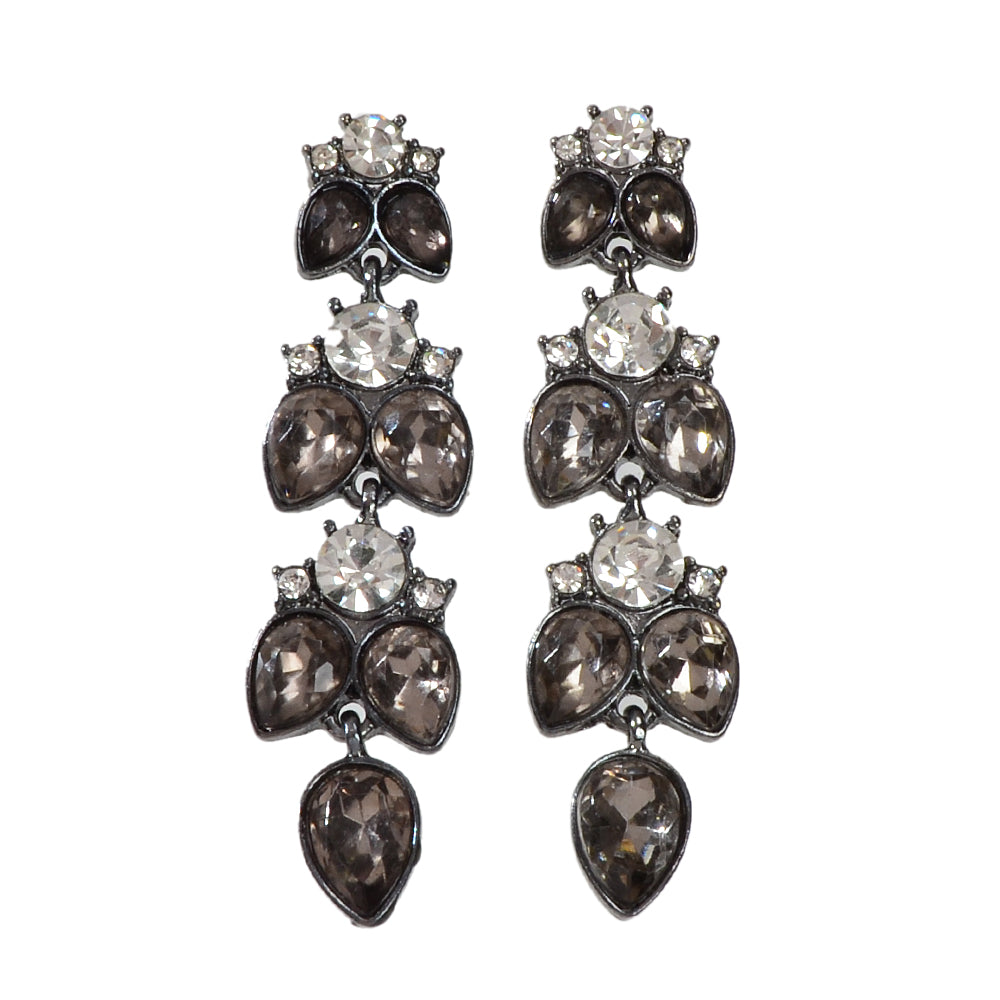 Textured Luxurious Shining Crystal Zircon Flower Water Drop Party Earrings Gift